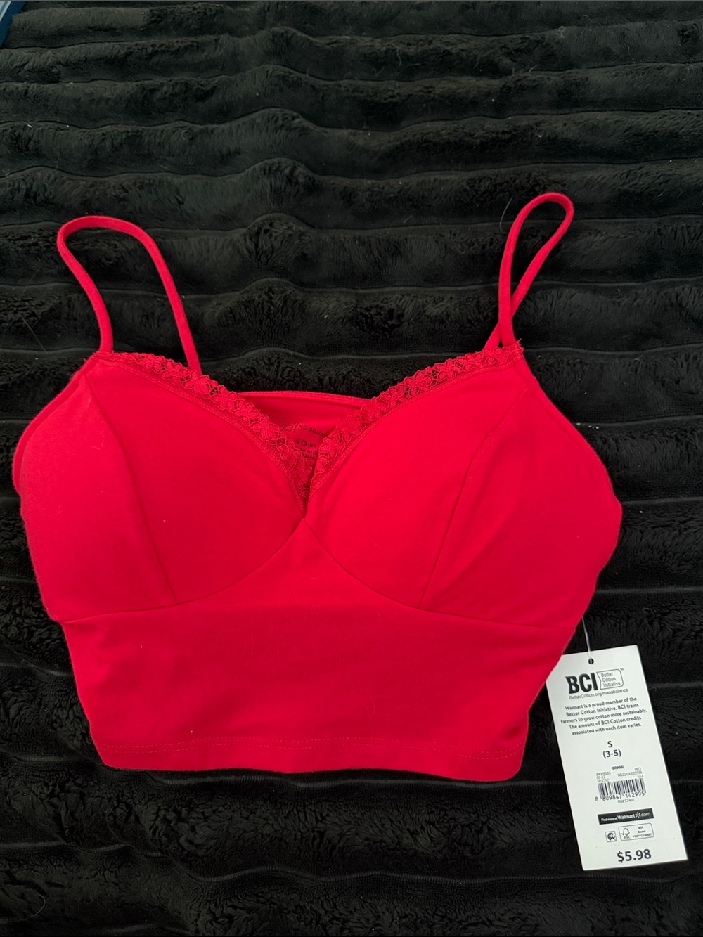 No Boundaries Red Lace-Trim Bralette Camisole